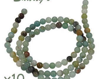 10 pearls of Amazonite natural 4 mm diameter