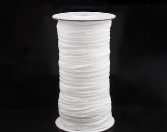 2, 5, 10 or 20m of elastic cord flat white width 3mm ideal protective mask