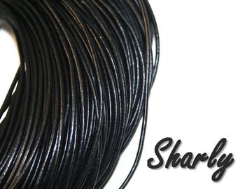 1 meter wire cord 3mm diameter black genuine leather lace