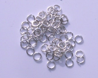 400 anillos abiertos de diámetro: 4 mm, espesor, plata clara de 0,6 mm AA0021-0,6 mm
