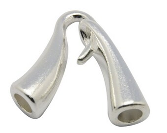 x 1 hook clasp silver metal, 4mm cord: AF0065