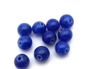 Blue 6mm x 10 mountain natural stone beads: PG0065