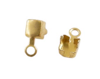 x20 clamping tip for 3.3mm rhinestone chain in gold metal: AE0120