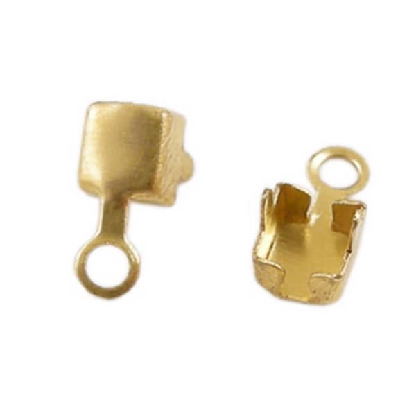 x20 embout de serrage pour chaine strass de 3,3mm en métal doré: AE0120