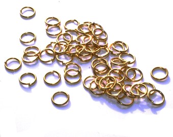 300 anillos abiertos diámetro: 6 mm, espesor, 0.7mm de oro AA0033-0.7mm