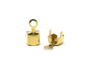 x20 clamping tips for 2.8mm rhinestone chain in gilded metal: AE0118