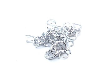 100 jumprings open diameter: 8mm, thickness: 1 mm clear silver