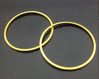 x 4 donuts connectors round golden metal 25mm: AC0157