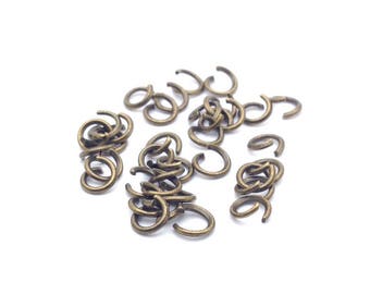 100 jumprings open diameter: 6mm, thickness: 1 mm Bronze