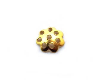 x50 coupelles filigranées,  métal doré, 6mm: AE0019