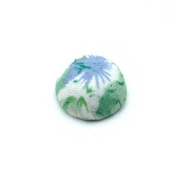 x1 Cabochon textile Liberty tons vert: CT0019