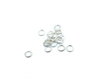x100 Light Silver Open Junction Rings (Jump Ring) 5x1mm: AA0026