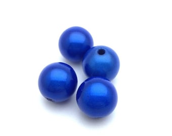 x4 perles magiques en acrylique 12mm  Bleu marine: PA0003