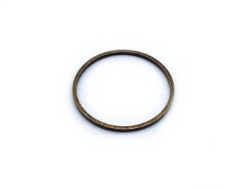 x20 Connectors donut round rings, brass bronze, 20mm: AC0019