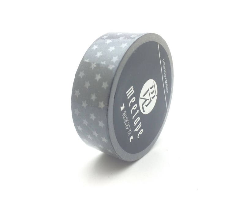 x1 roll of 10m masking tape washi tape black star patterns: DM0009 image 1