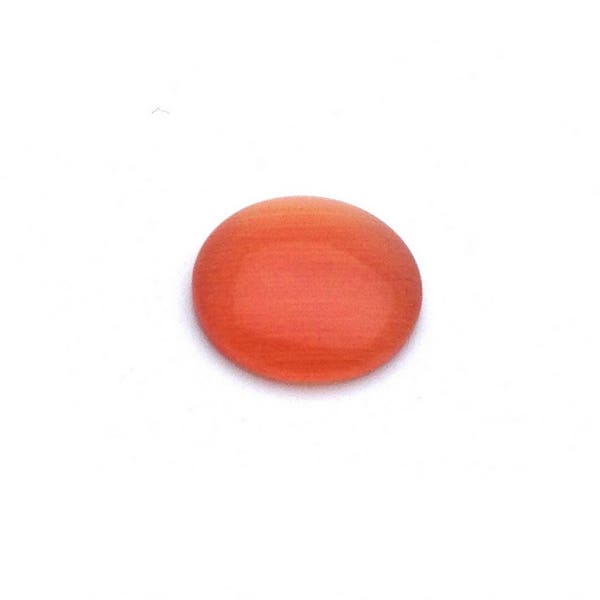 x2 cabochons ronds en verre oeil de chat Orange  12mm: CVO0005