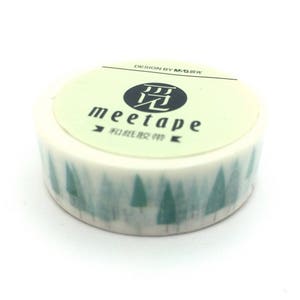 x1 rouleau de 10m de masking tape washi tape blanc motifs sapins: DM0028 image 2