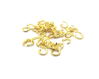 100 anneaux ouverts diamètre: 6mm, épaisseur: 1mm doré