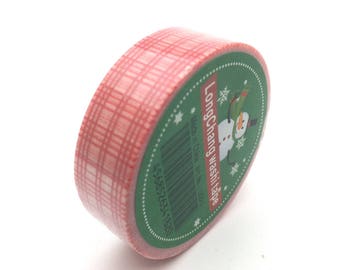 x1 rollo de cinta adhesiva de 10m washi tape rojo navideño: DM0044