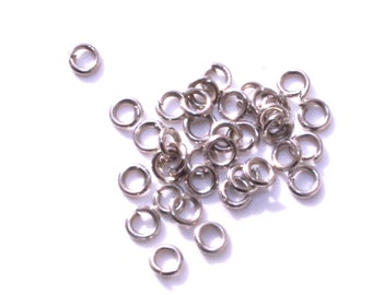 300 anillos abiertos de diámetro: 5 mm, espesor, plata clara de 0,7 mm AA0026-0,7 mm