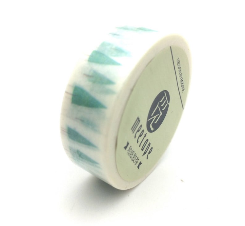 x1 rouleau de 10m de masking tape washi tape blanc motifs sapins: DM0028 image 1