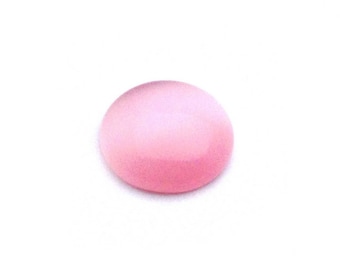 x2 round pink cat's eye glass cabochons 12mm: CVO0002