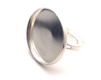 x1 Soporte de anillo redondo fondos planos 25mm, Plata ligera: SB0045
