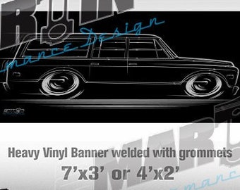 67-72 Chevy Suburban / Caryall BIG BANNER Chevrolet GMC 1967-1972 sign poster silhouette art