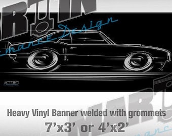 1967 1968 Firebird BIG BANNER '67-'68 Pontiac sign silhouette art