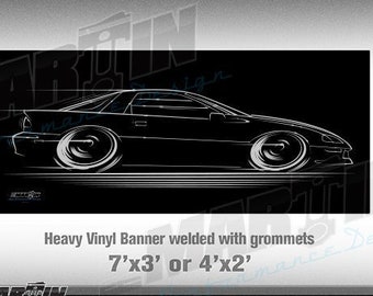 Big Banner 4th Gen Camaro 1993-1997 Chevy Z-28 SS RS silhouette art