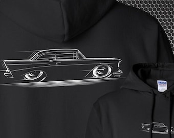 HOODIE 1957 Chevy '57 Chevrolet Bel Air Del Ray Coupe silhouette art