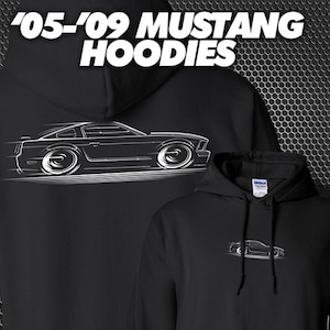 2005-2009 Mustang HOODIE Ford GT S197 2006 2007 2008 silhouette art