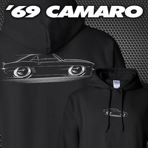 1969 Chevy Camaro Hoodie &#39;69 SS Chevrolet silhouette art