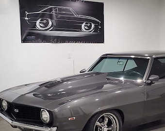 1969 Chevy Camaro BIG BANNER '69 SS Z/28 Chevrolet silhouette art