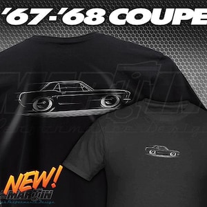 1967 1968 Mustang Coupe T-Shirt Ford 67 68 silhouette art