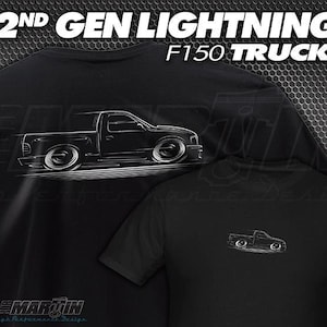 T-Shirt 1999 - 2004 Ford Lightning F-150 Truck 2000 2001 2002 2003 2nd Gen SVT F150 silhouette art