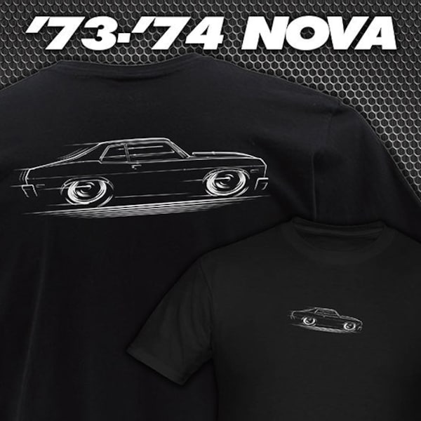 1973 1974 Nova T-Shirt Chevy Chevrolet SS 73 74 silhouette art