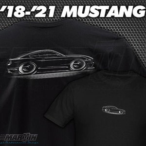 2018-2021 Mustang T-Shirt Ford GT S197  5.0L &#39;18 2019 2020 5.0 silhouette silhouette art
