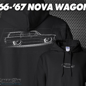 1966 - 1967 Nova Wagon HOODIE Chevy II First Gen 66 67 silhouette art