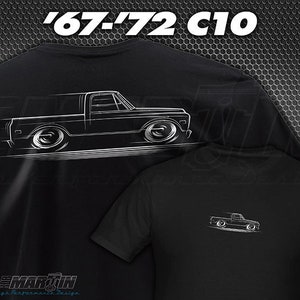2nd Gen C10 Truck T-Shirt Chevy GMC 1967 1968 1969 1970 1971 1972 C-10 Pickup silhouette art