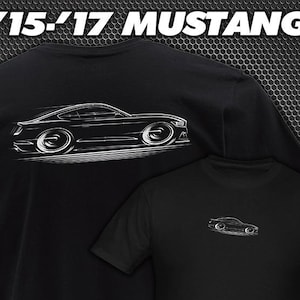 2015-2017 Mustang T-Shirt Ford GT S197  5.0L 2014 2015 2016 5.0 silhouette art