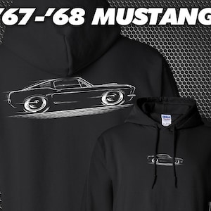 Hoodie 1967 1968 Fastback Mustang Art Ford GT GTA 67 68 silhouette art