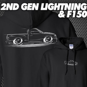 Hoodie  1999 - 2004 Ford Lightning F-150 Truck 2000 2001 2002 2003 2nd Gen SVT F150 silhouette art