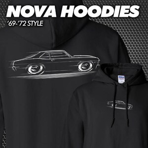 1968-1972 Nova HOODIE Chevy II SS 1969 1970 1971 69 70 71 72 silhouette art