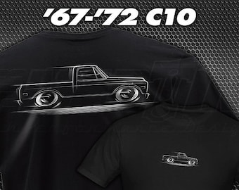 2nd Gen C10 Truck T-Shirt Chevy GMC 1967 1968 1969 1970 1971 1972 C-10 Pickup silhouette art