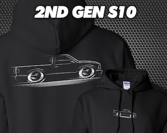 1994-2004 2nd Gen S10 Truck HOODIE Chevy GMC Sonoma S-10 1994 1995 1996 1997 1998 1999 2000 2001 2002 2003 silhouette art