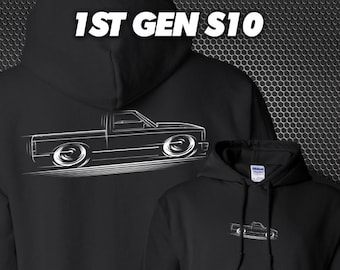 1982-1993 1st Gen S10 Truck HOODIE Chevy GMC Sonoma 1983 1984 1985 1986 1987 1988 1989 1990 1991 1992 silhouette art