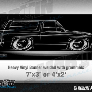 Square Body Chevy Blazer GMC Jimmy BANNER C-10 C10 Chevrolet GMC 1973-1987  Sign Poster silhouette art