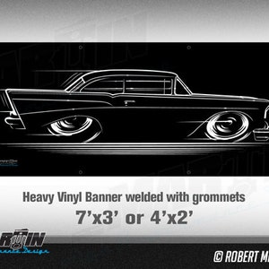 BIG BANNER 1957 Chevy design &#39;57 Chevrolet Bel Air Del Ray Coupe silhouette art
