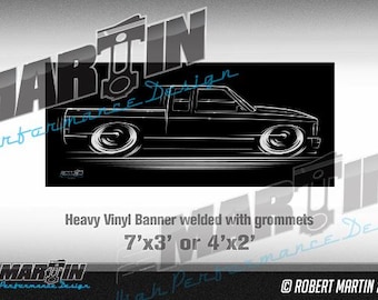 BIG BANNER 1982-1993 1st Gen S10 Truck Extended Cab Chevy GMC Sonoma 1983 1984 1985 1986 1987 1988 1989 1990 1991 1992 poster silhouette